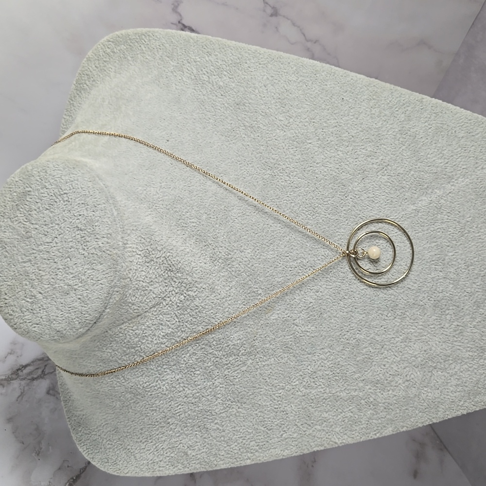 Vintage Gold Plate Chain link Necklace with Charm Accent.